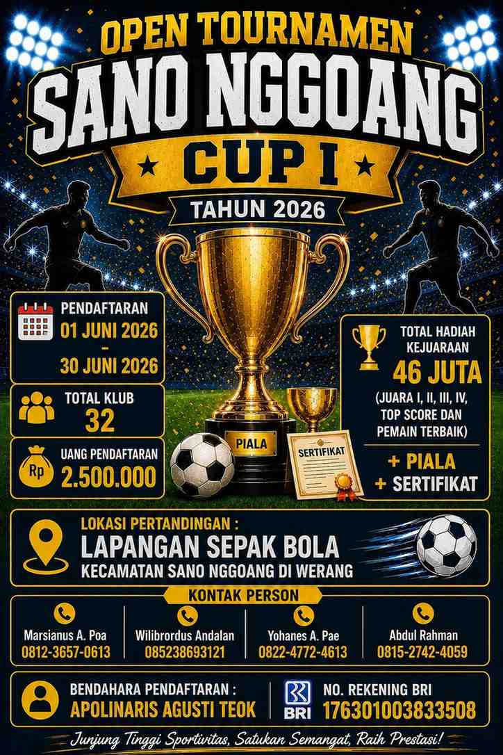 SANO NGGOANG CUP I TAHUN 2026